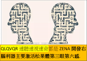 QLQVQR速聽速視速背都是ZENA開發右腦利器主要激活松果體第三眼第六感.